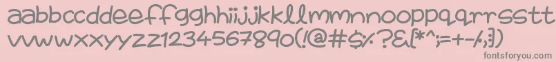 フォントFairiesAreReal – ピンクの背景に灰色の文字