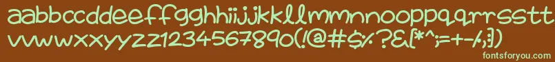 FairiesAreReal-fontti – vihreät fontit ruskealla taustalla
