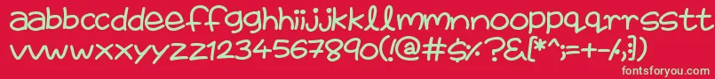 Czcionka FairiesAreReal – zielone czcionki na czerwonym tle