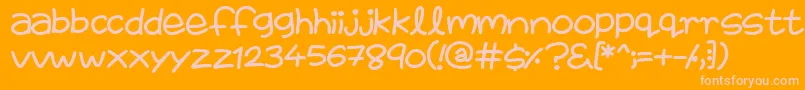 FairiesAreReal-fontti – vaaleanpunaiset fontit oranssilla taustalla