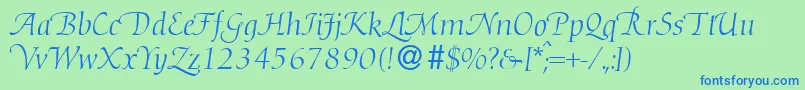 D730RomanSwashRegular Font – Blue Fonts on Green Background