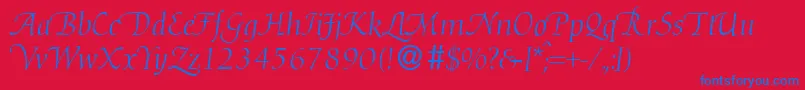 D730RomanSwashRegular Font – Blue Fonts on Red Background