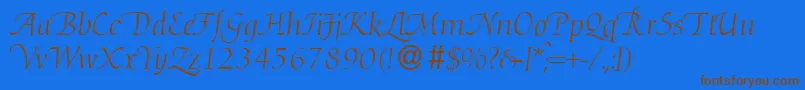 D730RomanSwashRegular Font – Brown Fonts on Blue Background