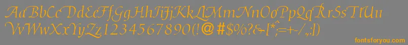 D730RomanSwashRegular Font – Orange Fonts on Gray Background