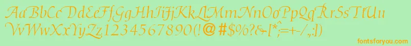 D730RomanSwashRegular Font – Orange Fonts on Green Background