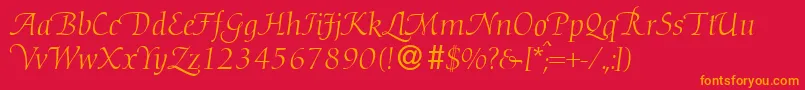D730RomanSwashRegular Font – Orange Fonts on Red Background