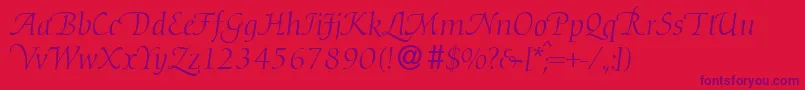 D730RomanSwashRegular-Schriftart – Violette Schriften auf rotem Hintergrund