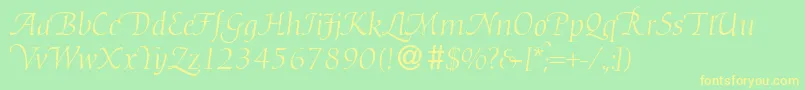 D730RomanSwashRegular Font – Yellow Fonts on Green Background
