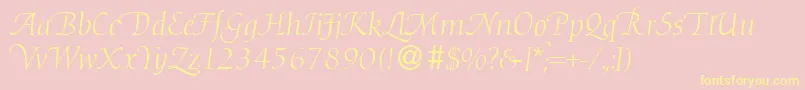 D730RomanSwashRegular Font – Yellow Fonts on Pink Background