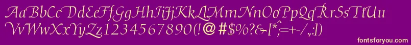 D730RomanSwashRegular Font – Yellow Fonts on Purple Background