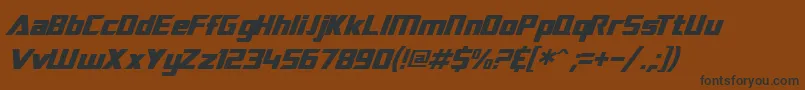 SfTransroboticsItalic Font – Black Fonts on Brown Background