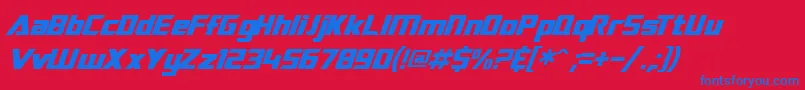 SfTransroboticsItalic Font – Blue Fonts on Red Background