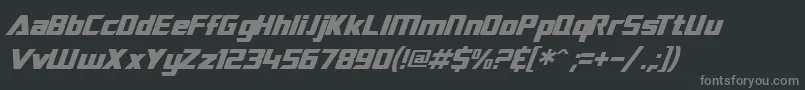 Czcionka SfTransroboticsItalic – szare czcionki na czarnym tle