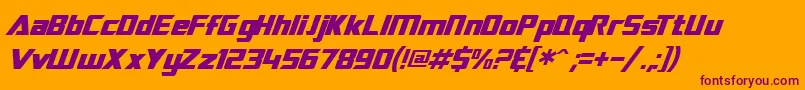 SfTransroboticsItalic Font – Purple Fonts on Orange Background