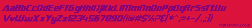 SfTransroboticsItalic Font – Purple Fonts on Red Background