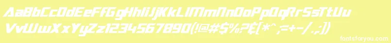 SfTransroboticsItalic Font – White Fonts on Yellow Background