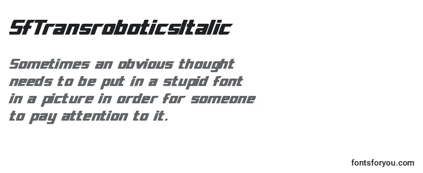 Шрифт SfTransroboticsItalic