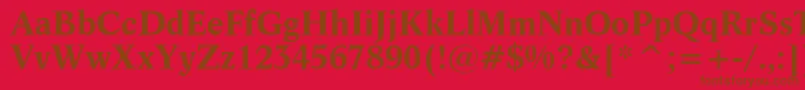 Więcej informacji o czcionce Dutch809BoldBt Czcionka Dutch809BoldBt – brązowe czcionki na czerwonym tle