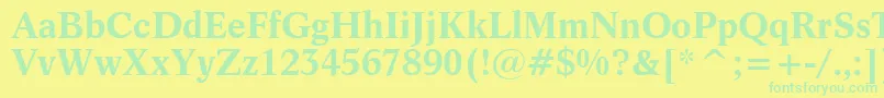 Dutch809BoldBt Font – Green Fonts on Yellow Background