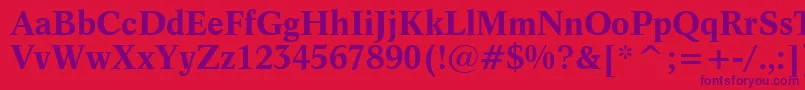 Dutch809BoldBt-fontti – violetit fontit punaisella taustalla