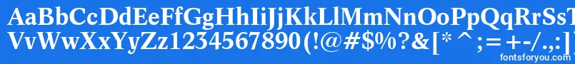 Шрифт Dutch809BoldBt – белые шрифты на синем фоне