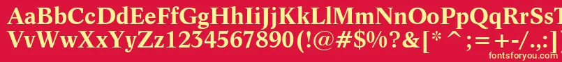 Czcionka Dutch809BoldBt – żółte czcionki na czerwonym tle