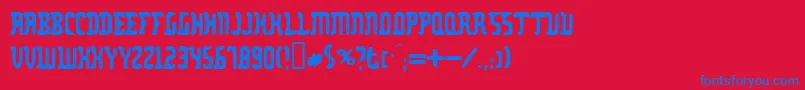 Zodillinstrisstirust Font – Blue Fonts on Red Background