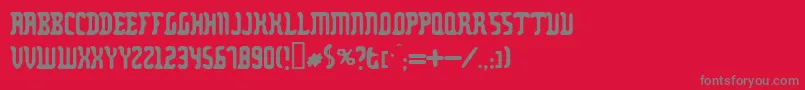 Zodillinstrisstirust Font – Gray Fonts on Red Background