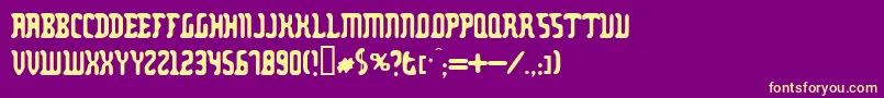 Zodillinstrisstirust Font – Yellow Fonts on Purple Background