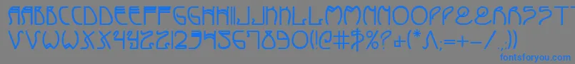 フォントCoydecob – 灰色の背景に青い文字