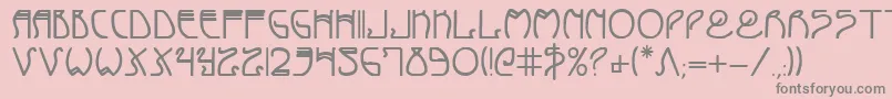 フォントCoydecob – ピンクの背景に灰色の文字