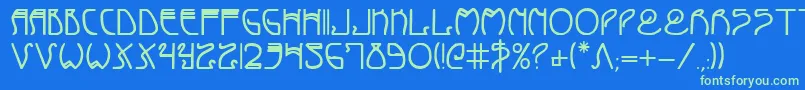 Coydecob Font – Green Fonts on Blue Background