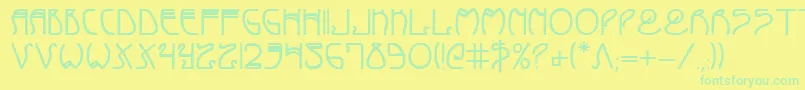 フォントCoydecob – 黄色い背景に緑の文字