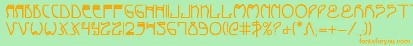 Coydecob Font – Orange Fonts on Green Background