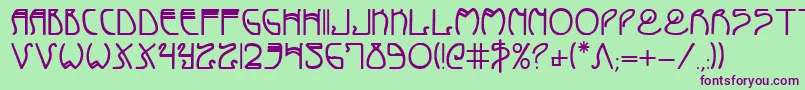 Coydecob Font – Purple Fonts on Green Background