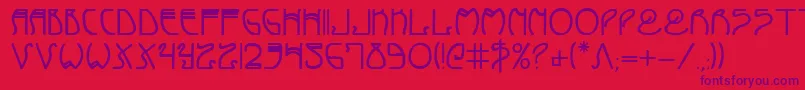 Coydecob Font – Purple Fonts on Red Background