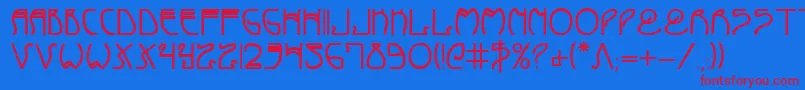 Coydecob Font – Red Fonts on Blue Background