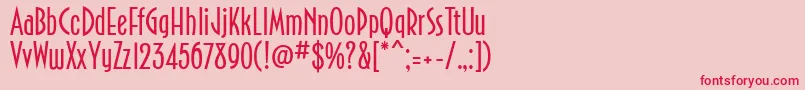 フォントPortArthur – ピンクの背景に赤い文字