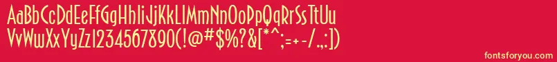 PortArthur Font – Yellow Fonts on Red Background