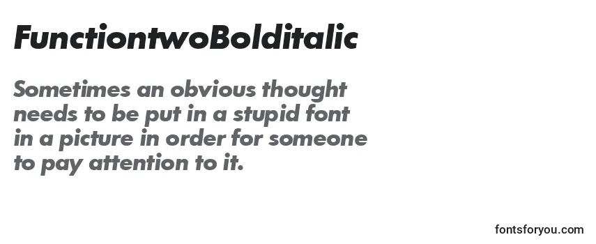 FunctiontwoBolditalic Font