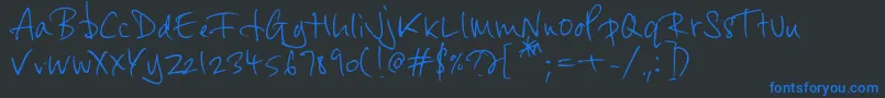 Byrow-Schriftart – Blaue Schriften auf schwarzem Hintergrund
