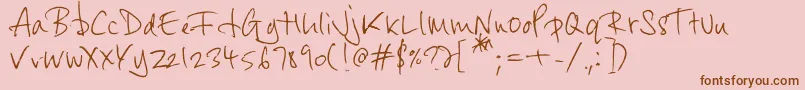 Byrow-Schriftart – Braune Schriften auf rosa Hintergrund
