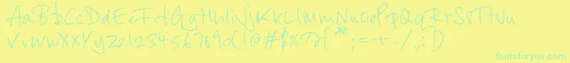 Byrow-Schriftart – Grüne Schriften auf gelbem Hintergrund