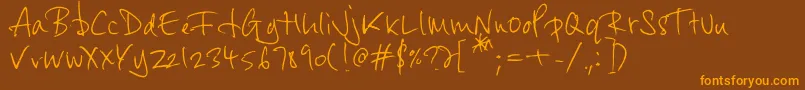 Byrow-Schriftart – Orangefarbene Schriften auf braunem Hintergrund