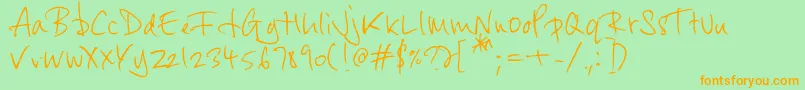 Byrow-Schriftart – Orangefarbene Schriften auf grünem Hintergrund
