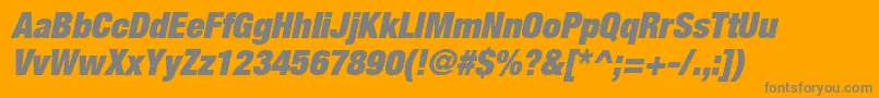 HelveticaLt107ExtraBlackCondensedOblique Font – Gray Fonts on Orange Background