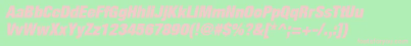 HelveticaLt107ExtraBlackCondensedOblique Font – Pink Fonts on Green Background