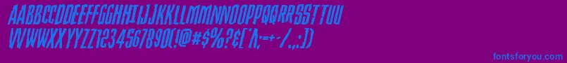 Strangerdangerexpandital Font – Blue Fonts on Purple Background