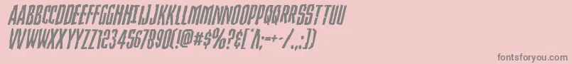 フォントStrangerdangerexpandital – ピンクの背景に灰色の文字