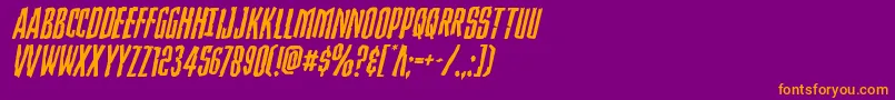 Strangerdangerexpandital Font – Orange Fonts on Purple Background